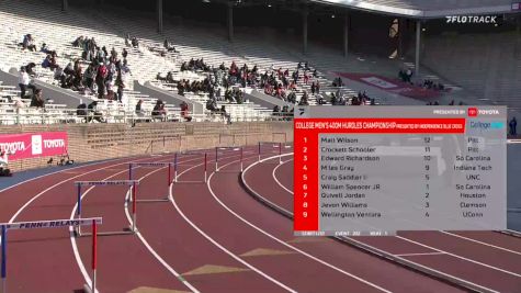 Men's 400m Hurdles Championship, Heat 1 - Houston's Quivell Jordan 49.63!