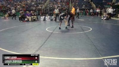 1A 160 lbs Cons. Round 1 - Carson Robinson, Uwharrie Charter Academy vs Corey Lewis, Corvian Community School