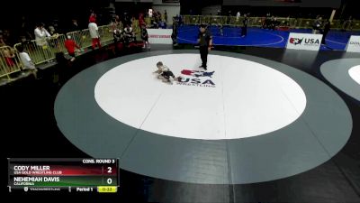 62 lbs Cons. Round 3 - Nehemiah Davis, California vs Cody Miller, USA Gold Wrestling Club