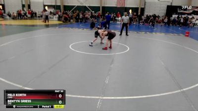 160 lbs Semifinal - Milo Korth, CWO vs Bentyn Griess, 2TG