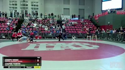 120 lbs Cons. Round 3 - Joseph Weiss, Memphis University School vs Cooper Martin, Chattanooga Christian School