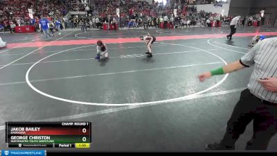 85 lbs Champ. Round 1 - Jakob Bailey, Kaukauna vs George Christon, Whitewater Youth Wrestling