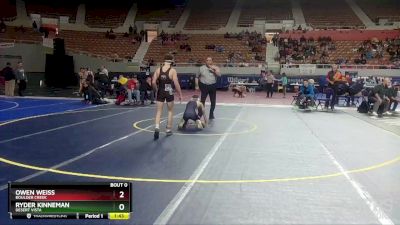 D1-120 lbs Quarterfinal - Ryder Kinneman, Desert Vista vs Owen Weiss, Boulder Creek