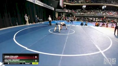 6A 157 lbs Quarterfinal - Kolten Oborny, Conroe Woodlands College Park vs John Collazo, Keller Timber Creek