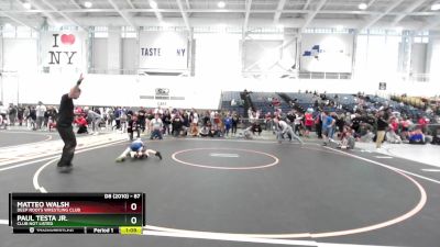 87 lbs Semifinal - Matteo Walsh, Deep Roots Wrestling Club vs Paul Testa Jr., Club Not Listed