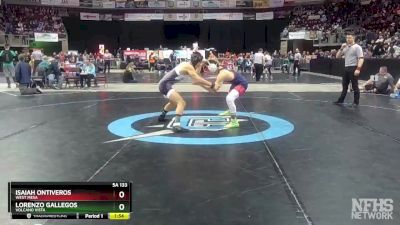 5A 133 lbs Semifinal - Lorenzo Gallegos, Volcano Vista vs Isaiah Ontiveros, West Mesa