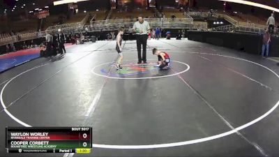 56 lbs Round 1 - Cooper Corbett, Roundtree Wrestling Academy vs Waylon Worley, Riverdale Training Center