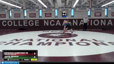 197 lbs Champ. Round 1 - Dayshaun Albertorio Medina, Nebraska Wesleyan vs Justin Granum, Iowa Lakes CC