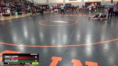 120 lbs Semifinal - Olivia Hallam, Cedar Rapids Kennedy vs Trinity Myers, Iowa City, West