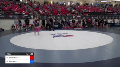 115 lbs Semis - Leiannah Landreth, Mulvane Wrestling Club vs Gabriella Gomez, RTC Wrestling