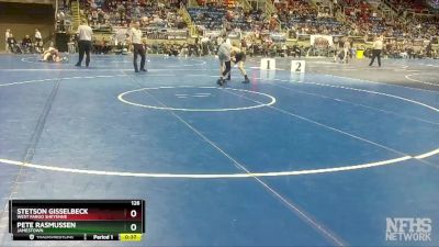 126 lbs Cons. Round 2 - Stetson Gisselbeck, West Fargo Sheyenne vs Pete Rasmussen, Jamestown