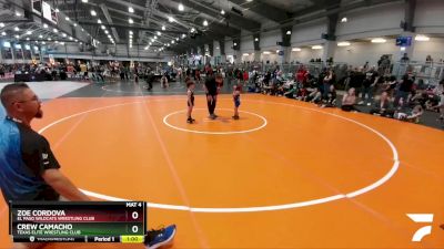 48 lbs Cons. Round 2 - Zoe Cordova, El Paso Wildcats Wrestling Club vs Crew Camacho, Texas Elite Wrestling Club