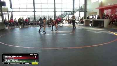 145 lbs Round 5 - Raiden Harbaugh, Marion Wolves vs Wesley Helle, Delaware County Wrestling Club