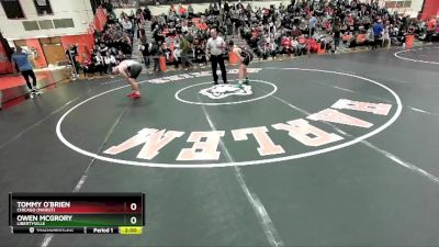 215 lbs Champ. Round 2 - Owen McGrory, LIBERTYVILLE vs Tommy O`Brien, Chicago (MARIST)