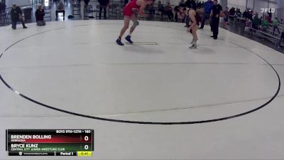 160 lbs 3rd Place Match - Brenden Bolling, Nebraska vs Bryce Kunz, Central City Junior Wrestling Club