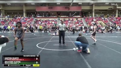 95 lbs Quarterfinal - Brayden Austin, Team Of Hard Knox vs Jaxton Duntz, El Dorado Wrestling Club