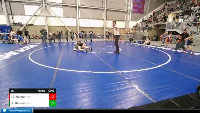 117 lbs Quarterfinal - Tommy Holman, Sandpoint Legacy WC vs Rylen Harvey, St. Maries WC