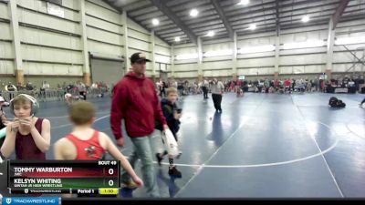 67 lbs Champ. Round 2 - Kelsyn Whiting, Uintah Jr High Wrestling vs Tommy Warburton, JWC