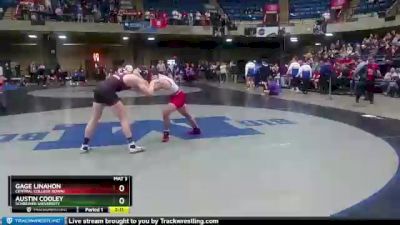 197 lbs Semifinal - Gage Linahon, Central College (Iowa) vs Austin Cooley, Schreiner University