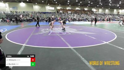 110 lbs Consi Of 8 #1 - Joseph Veloquio, Dark Cloud Wrestling Club vs Jack Burdick, Carbon Wrestling Club