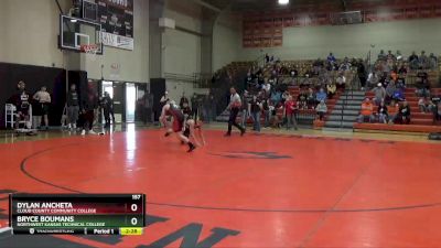 157 lbs Champ. Round 1 - Bryce Boumans, Northwest Kansas Technical College vs Dylan Ancheta, Cloud County Community College