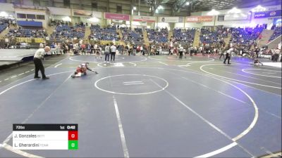 70 lbs Semifinal - Josiah Gonzales, Betterman Elite vs Landon Gherardini, Team Grand Valley Elite