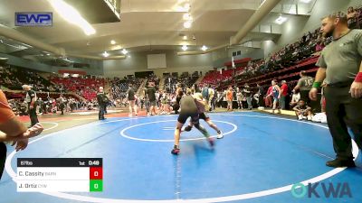 67 lbs Quarterfinal - Creek Cassity, Barnsdall Youth Wrestling vs Jayden Ortiz, Coweta Tiger Wrestling