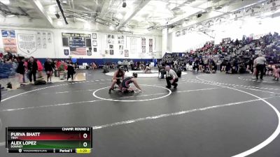 135 lbs Quarterfinal - Purva Bhatt, Troy vs Alex Lopez, Downey