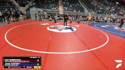 77 lbs 3rd Place Match - Coy Robertson, High Plains Thunder Wrestling Club vs Jesse Gortney, Tri-State Grapplers