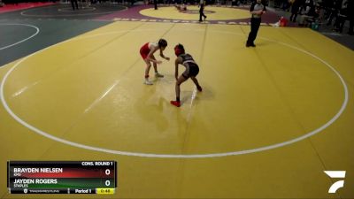 80 lbs Cons. Round 1 - Jayden Rogers, Staples vs Brayden Nielsen, KMS
