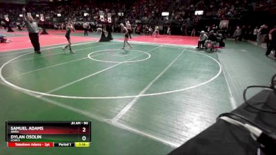 90 lbs Quarterfinal - Dylan Osolin, LCWC3 vs Samuel Adams, AWRA