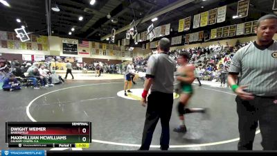 170 lbs Semifinal - MaximillIian McWilliams, Calvary Chapel S.A. vs Dwight Weimer, Bakersfield