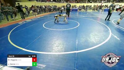 52 lbs Round Of 16 - Maverick Higgins, Choctaw Ironman Youth Wrestling vs Joseph Garza, Wesley Wrestling Club