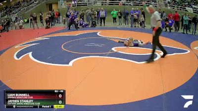 49 lbs Semifinal - Liam Bunnell, Umpqua Wrestling Club vs Jayden Stanley, Cottage Grove Wrestling Club