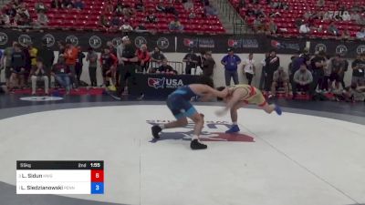 55 kg 3rd Place - Landon Sidun, Knights Wrestling Club vs Lincoln Sledzianowski, Pennsylvania