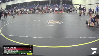 117 lbs Round 1 (4 Team) - Sammy Aponte, NC Pride Elite Wrestling vs Kenneth Macafee, Southern Wolves