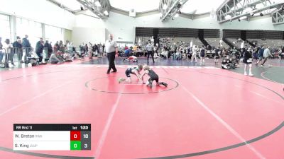 65 lbs Rr Rnd 11 - Wyatt Breton, Roundtree Wrestling Academy Blue vs Slater King, Level Up