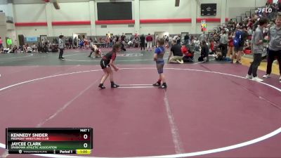 60 lbs Round 3 - Kennedy Snider, Piedmont Wrestling Club vs Jaycee Clark, Sparkman Athletic Association