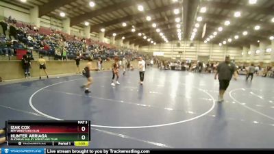 110 lbs Quarterfinal - Hunter Arriaga, Flathead Valley Wrestling Club vs Izak Cox, Roy Wrestling Club