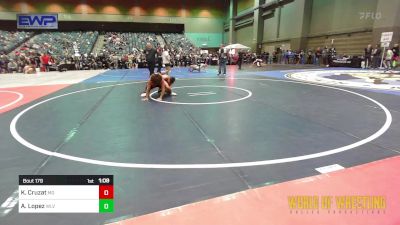 108 lbs Semifinal - Kingston Cruzat, Mad Dawg Wrestling Club vs Andres Rambo Lopez, WLV JR WRESTLING