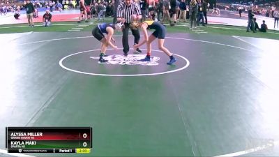 Girls-100 lbs Champ. Round 1 - Kayla Maki, Sparta HS vs Alyssa Miller, Grand Haven HS