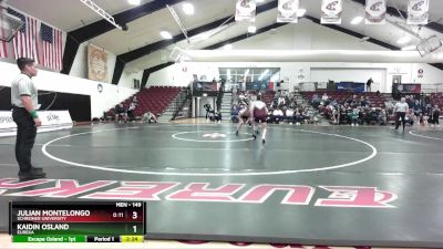 149 lbs Quarterfinal - Kaidin Osland, Eureka vs Julian Montelongo, Schreiner University