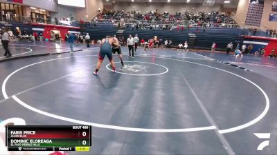 285 lbs Round 4 - Dominic Eloreaga, El Paso Pebble Hills vs Faris Price, Allen Blue