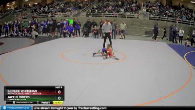 45 lbs Quarterfinal - Jace Flowers, Lebanon Mat Club vs Brinlee Whiteman, Nestucca Valley Wrestling Club