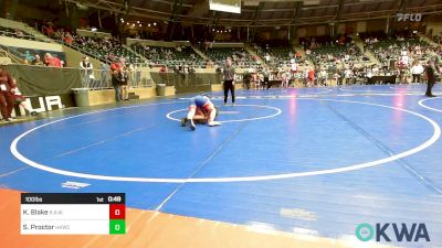 100 lbs Round Of 16 - Kieran Blake, R.A.W. vs Sophie Proctor, Henryetta Knights Wrestling Club