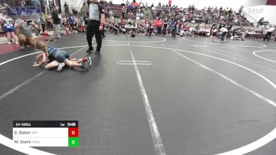 54-58 lbs Rr Rnd 2 - Sadie Baker, Mannford Pirate Youth Wrestling vs Myrakle Stark, Ponca City Wildcat Wrestling