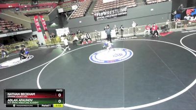 56 lbs Semifinal - Nathan Beckham, Orange County RTC vs Adlan Afaunov, Elk Grove Wrestling Academy