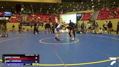 152 lbs Quarterfinal - Justice Thomas, KS vs Emery Anderson, AR