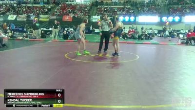 G - 152 lbs Champ. Round 2 - Kendal Tucker, Billings Senior High School Girls vs Mercedes Shindurling, Powell Co. (Deer Lodge) Girls