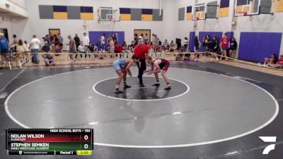 150 lbs Semifinal - Nolan Wilson, Flagstaff vs Stephen Semken, Manu Wrestling Academy